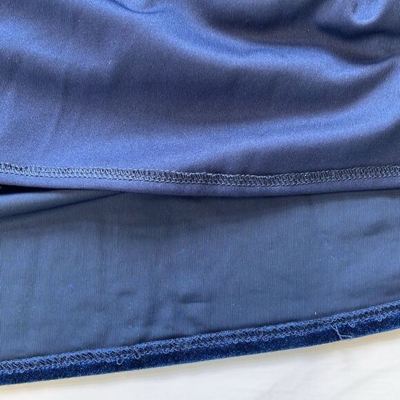 NWOT Betsy & Adam | Velvet Navy Embellished Strappy Evening Gown 4 - Picture 9 of 11